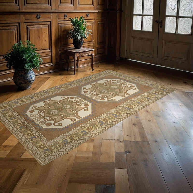 Alfombra Vintage Turca Anudada a Mano - 152 cm x 263 cm - K0065155