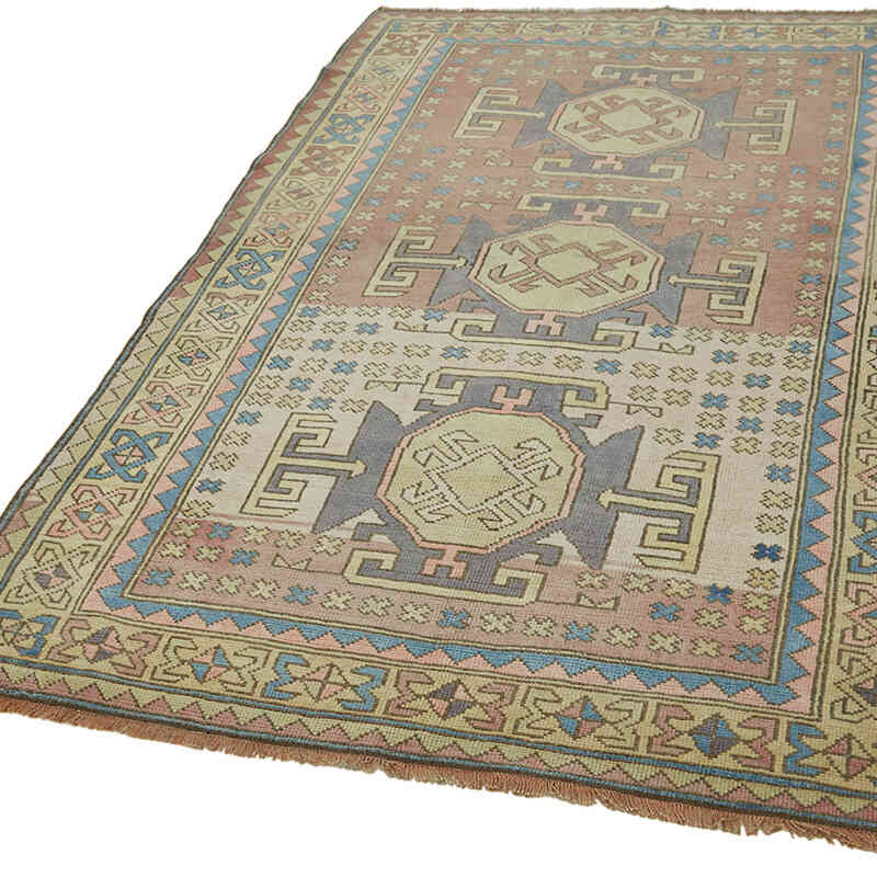 Alfombra Vintage Turca Anudada a Mano - 141 cm x 220 cm - K0065157