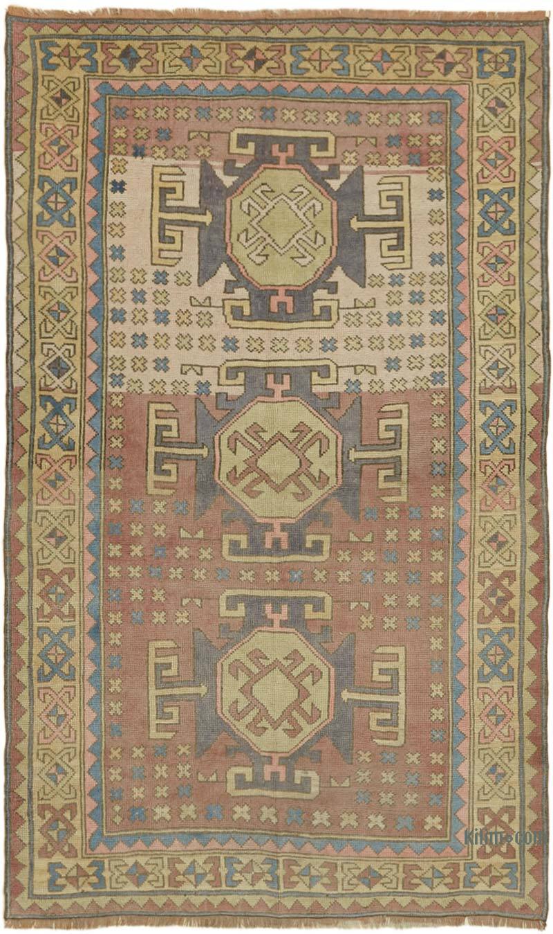 Alfombra Vintage Turca Anudada a Mano - 141 cm x 220 cm - K0065157