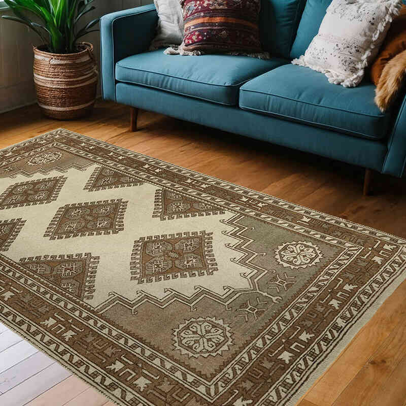 El Dokuma Vintage Halı - 140 cm x 214 cm - K0065169