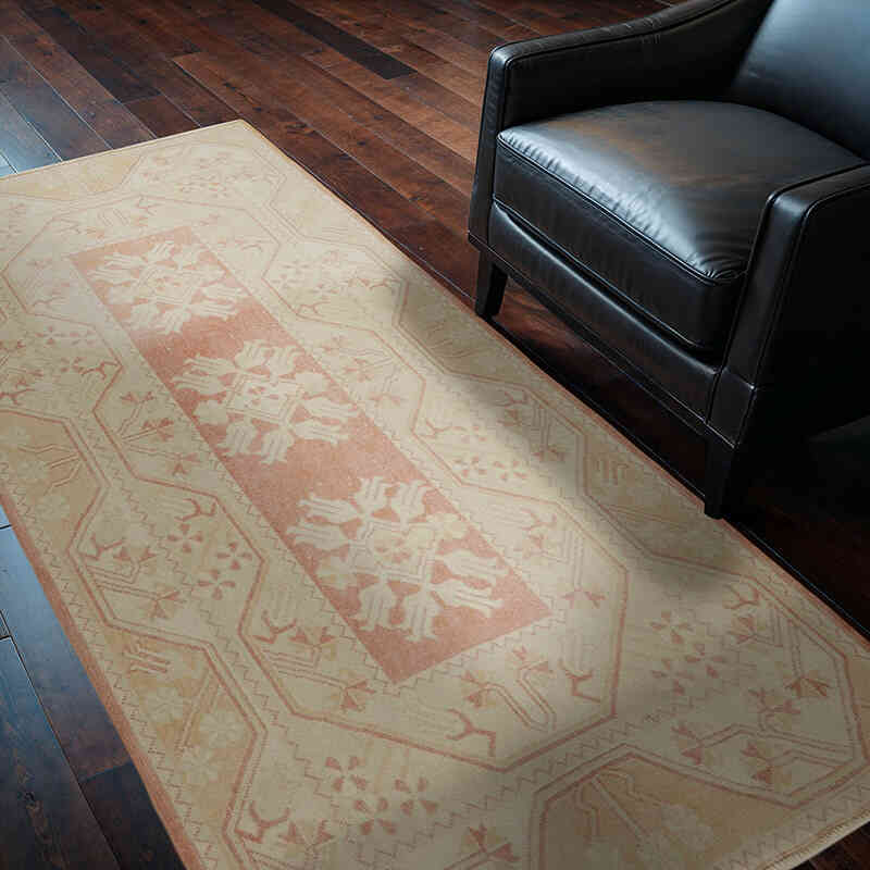 Vintage Turkish Hand-Knotted Rug - 3' 10" x 6' 11" (46" x 83") - K0065171