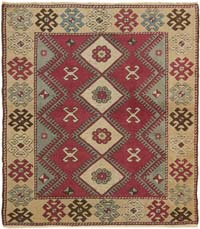 El Dokuma Vintage Halı - 106 cm x 120 cm
