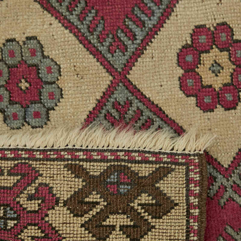 Alfombra Vintage Turca Anudada a Mano - 106 cm x 120 cm - K0065183