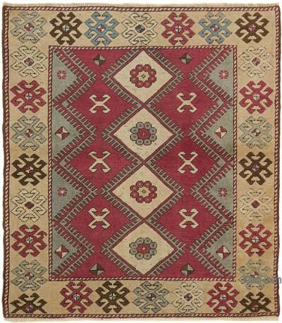 Alfombra Vintage Turca Anudada a Mano - 106 cm x 120 cm