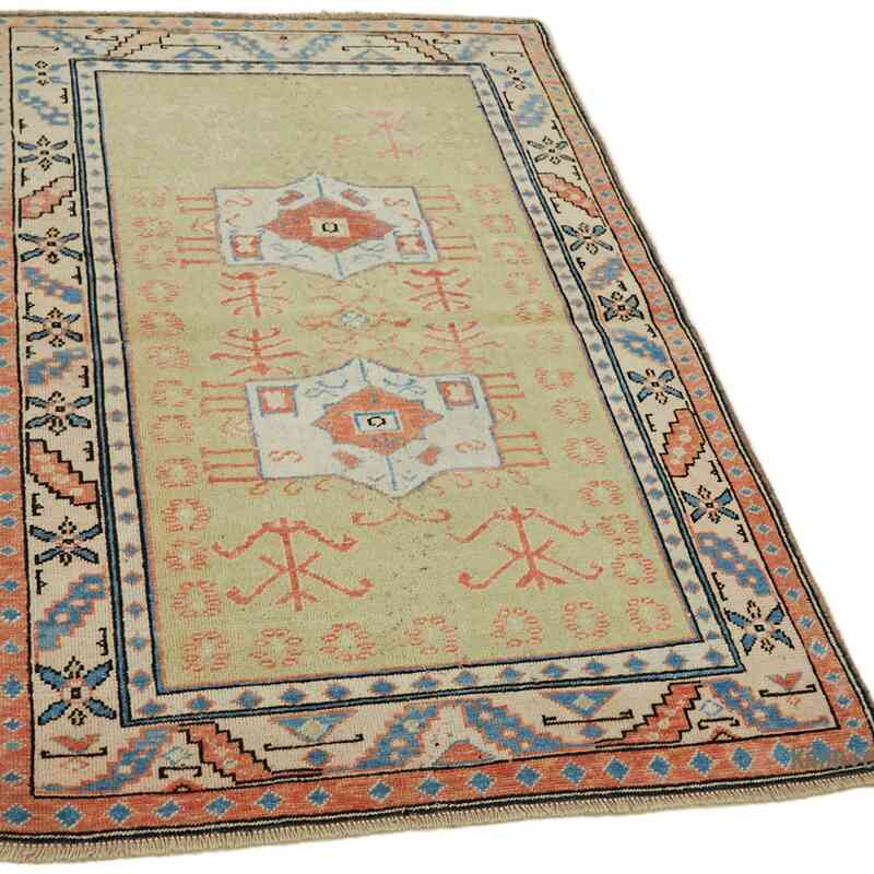 Alfombra Vintage Turca Anudada a Mano - 102 cm x 152 cm - K0065238
