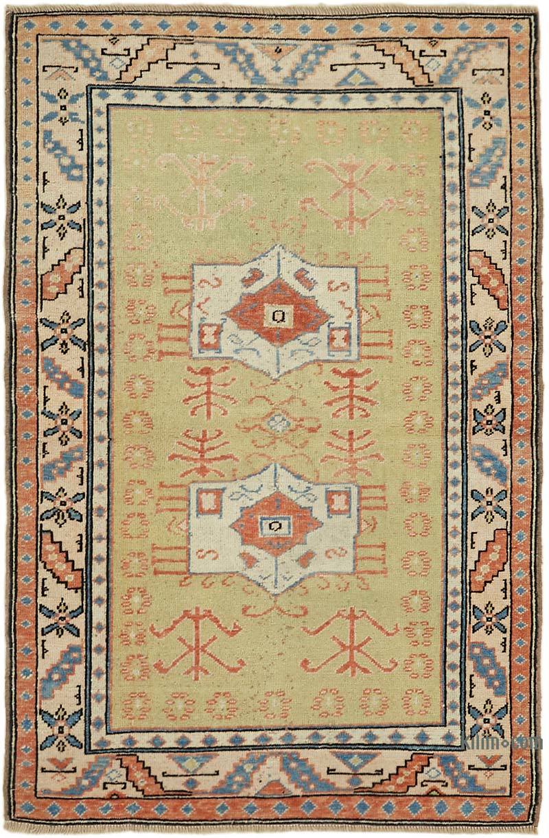 Alfombra Vintage Turca Anudada a Mano - 102 cm x 152 cm - K0065238