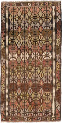 Vintage Konya Kilim Rug - 5' 7" x 10' 9" (67" x 129")