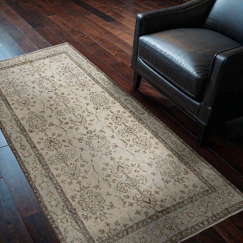 Alfombra Vintage Turca Anudada a Mano - 108 cm x 205 cm - K0065304