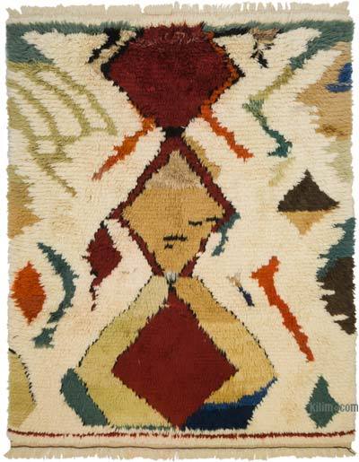 Moroccan Style Hand-Knotted Tulu Rug - 6' 3" x 8'  (75 in. x 96 in.)