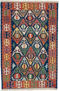 New Handwoven Turkish Kilim Rug - 3' 11" x 5' 11" (47" x 71")