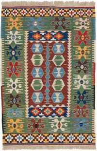 New Handwoven Turkish Kilim Rug - 3' 1" x 4' 7" (37" x 55")