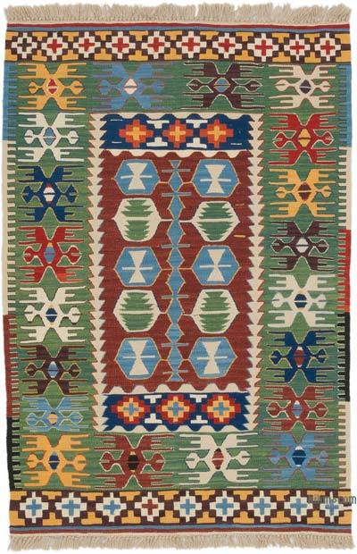 New Handwoven Turkish Kilim Rug - 3' 1" x 4' 7" (37 in. x 55 in.)