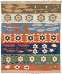 New Handwoven Turkish Kilim Rug - 105 cm x 120 cm
