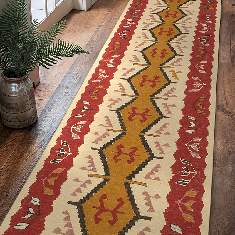 Yeni Kök Boya El Dokuma Yolluk Kilim - 94 cm x 323 cm - K0065400