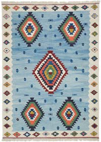 New Handwoven Turkish Kilim Rug - 5' 8" x 7' 9" (68" x 93")