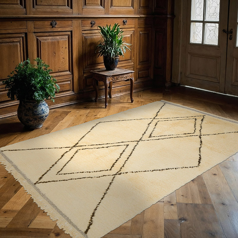 Alfombra 'Tulu' de estilo Marroquí Anudada a Mano - 166 cm x 246 cm - K0065412