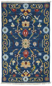 Blue New Handwoven Turkish Kilim Rug - K0036487
