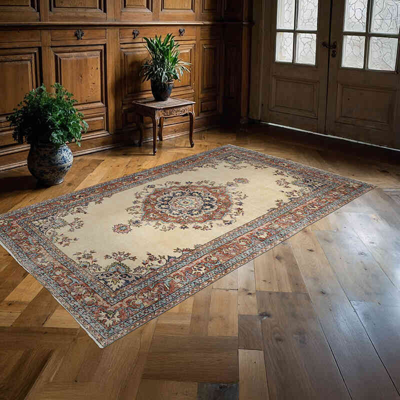 Vintage Turkish Hand-Knotted Rug - 4' 10" x 8'  (58" x 96") - K0065452