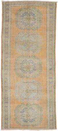 Vintage Turkish Hand-Knotted Runner - 4' 6" x 10' 4" (54" x 124")