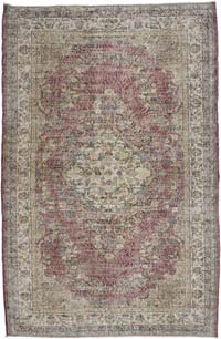 Vintage Turkish Hand-Knotted Rug - 5' 8" x 8' 8" (68" x 104")