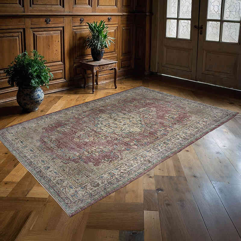 Vintage Turkish Hand-Knotted Rug - 172 cm x 263 cm - K0065480