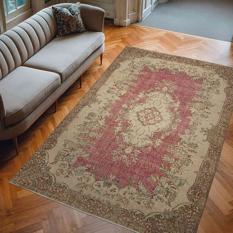 Vintage Turkish Hand-Knotted Rug - 6'  x 9' 3" (72" x 111") - K0065483