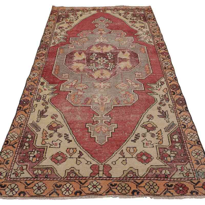 Alfombra Vintage Turca Anudada a Mano - 127 cm x 247 cm - K0065491