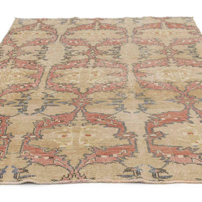 Alfombra Vintage Turca Anudada a Mano - 138 cm x 214 cm - K0065503