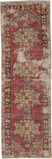 Vintage Turkish Hand-Knotted Runner - 2' 11" x 9' 5" (35" x 113")