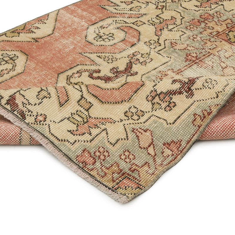 Alfombra Vintage Turca Anudada a Mano - 113 cm x 204 cm - K0065522
