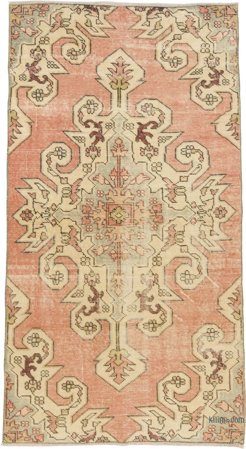 Alfombra Vintage Turca Anudada a Mano - 113 cm x 204 cm - K0065522