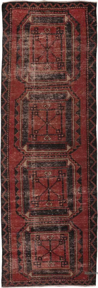 Vintage Turkish Hand-Knotted Runner - 3' 3" x 10' 10" (39 in. x 130 in.)