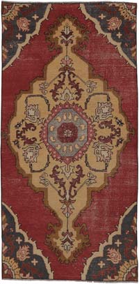 Vintage Turkish Hand-Knotted Rug - 3' 9" x 7' 11" (45" x 95")