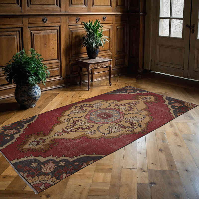 Vintage Turkish Hand-Knotted Rug - 3' 9" x 7' 11" (45" x 95") - K0065545
