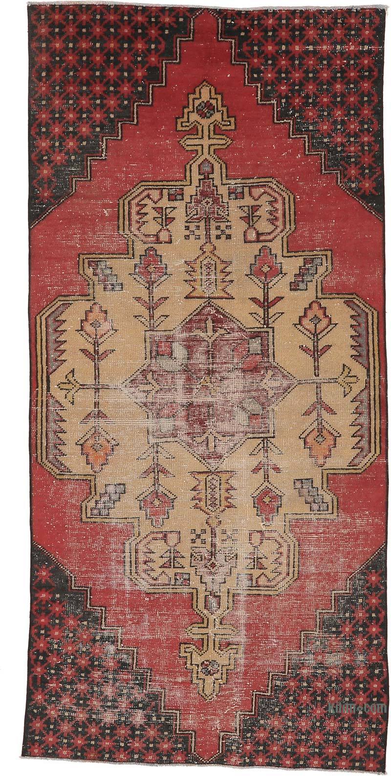 Alfombra Vintage Turca Anudada a Mano - 107 cm x 230 cm - K0065553