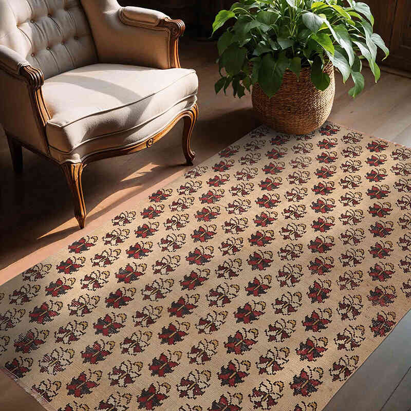 Vintage Turkish Hand-Knotted Rug - 4' 5" x 6' 5" (53" x 77") - K0065555