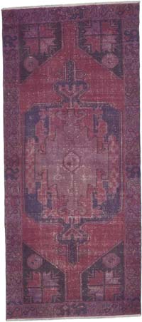 Alfombra Vintage Turca Anudada a Mano - 118 cm x 268 cm