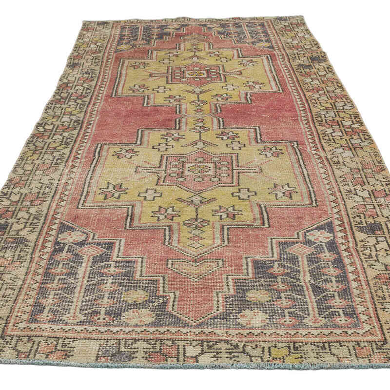 Vintage Turkish Hand-Knotted Rug - 3' 10" x 8'  (46" x 96") - K0065569