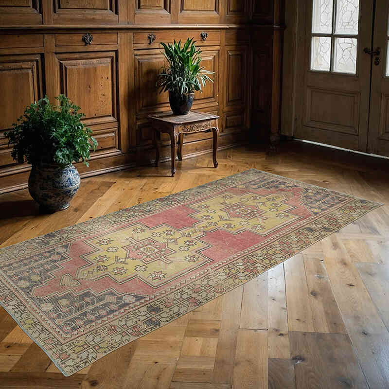 Vintage Turkish Hand-Knotted Rug - 3' 10" x 8'  (46" x 96") - K0065569