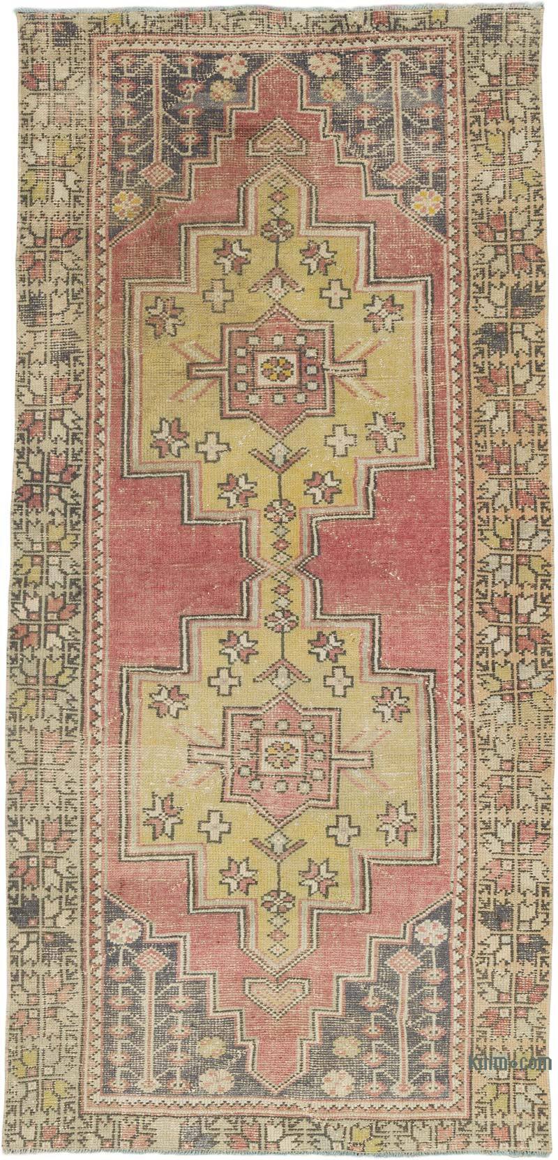 Vintage Turkish Hand-Knotted Rug - 3' 10" x 8'  (46" x 96") - K0065569