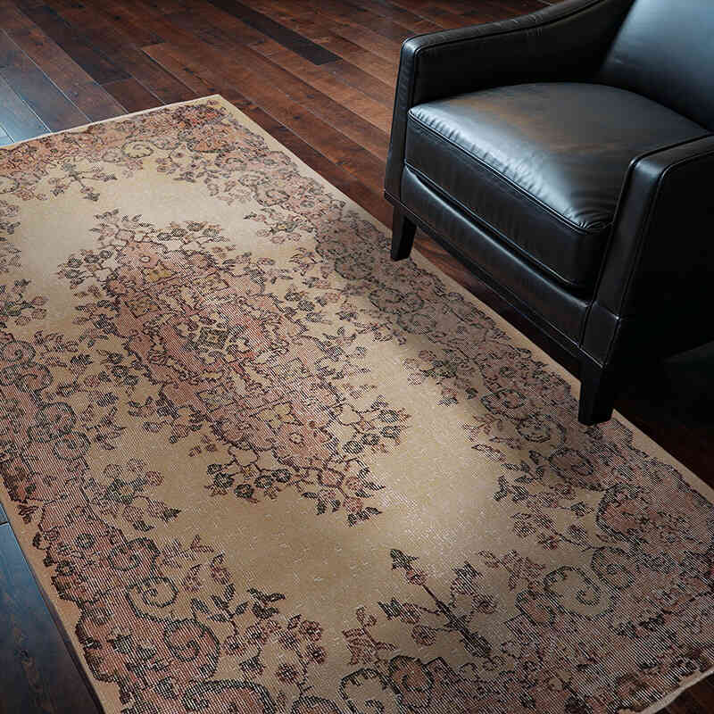Alfombra Vintage Turca Anudada a Mano - 120 cm x 210 cm - K0065588