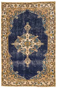 Alfombra Vintage Turca Anudada a Mano - 126 cm x 190 cm