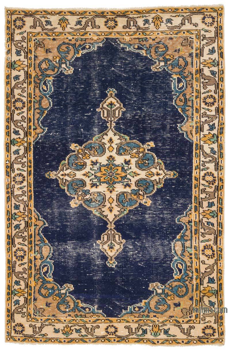 Alfombra Vintage Turca Anudada a Mano - 126 cm x 190 cm - K0065590