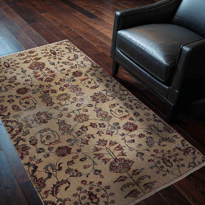 El Dokuma Vintage Halı - 107 cm x 178 cm - K0065591