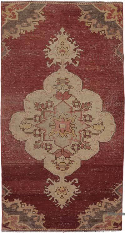 Alfombra Vintage Turca Anudada a Mano - 100 cm x 207 cm
