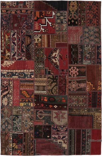 Patchwork Hand-Knotted Turkish Rug - 4' 2" x 6' 6" (50 in. x 78 in.)