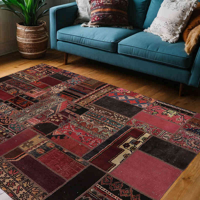 Patchwork El Dokuma Halı - 147 cm x 206 cm - K0065605