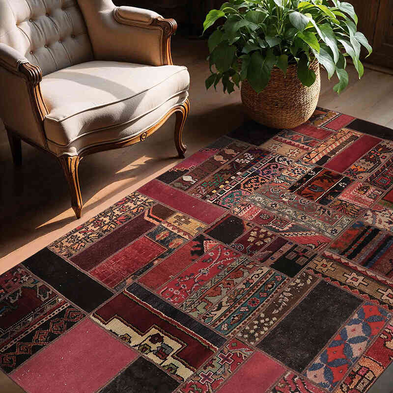 Patchwork El Dokuma Halı - 147 cm x 206 cm - K0065605