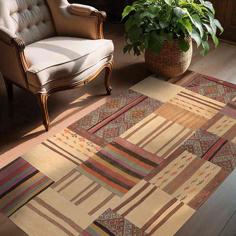 Patchwork Kilim - 134 cm x 198 cm - K0065615