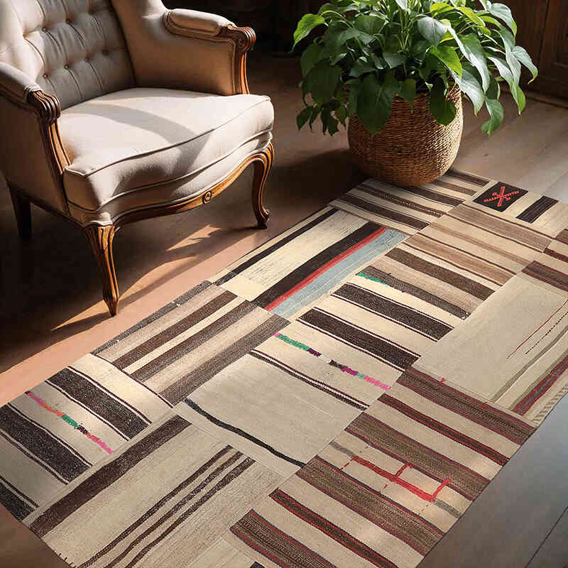 Alfombra Kilim de Retazos - 135 cm x 204 cm - K0065617